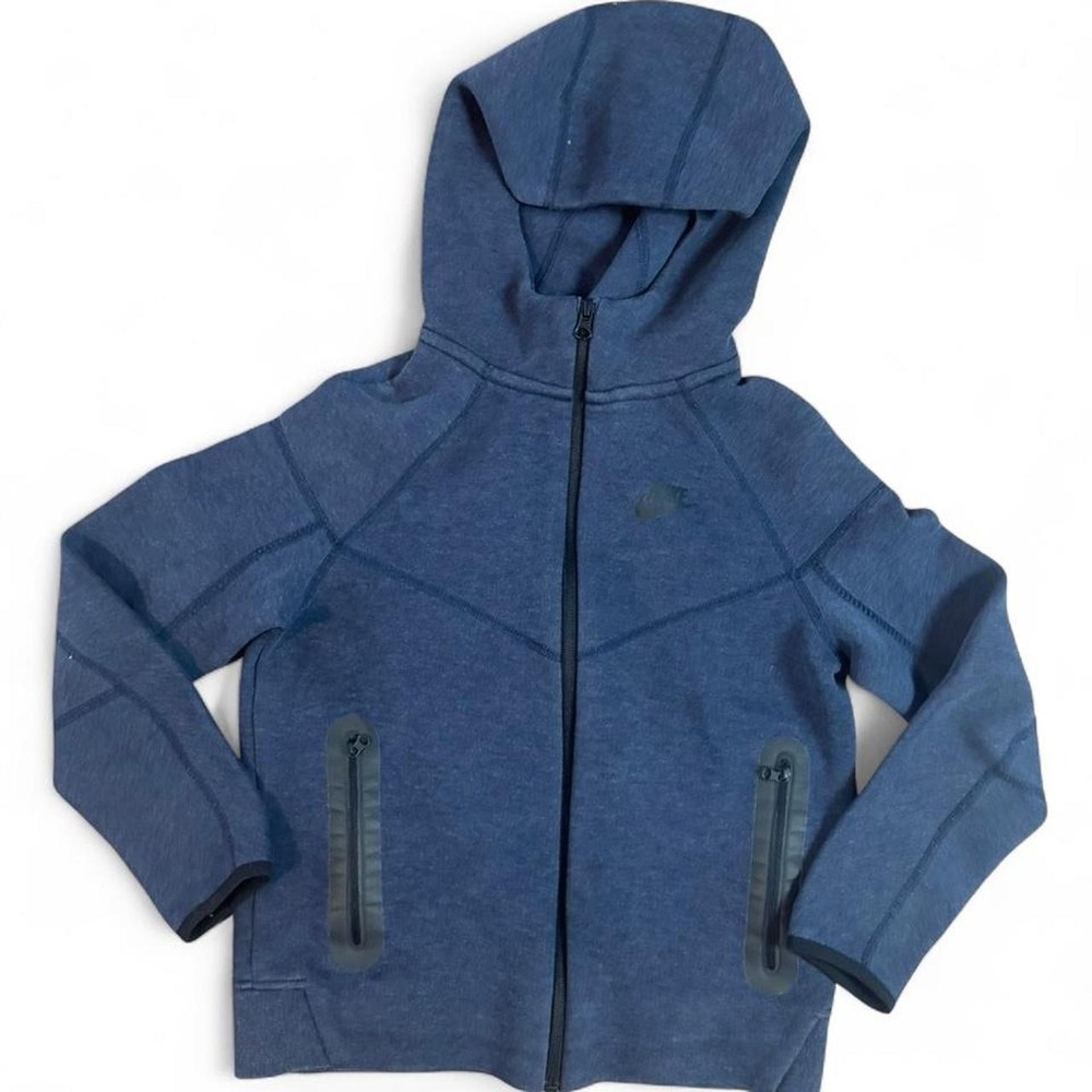 Nike Tech youth Fleece navy blue zip up hoodie Size M